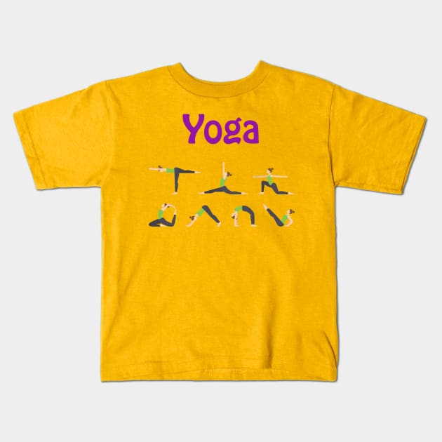 Yoga Pose Kids T-Shirt by vladocar